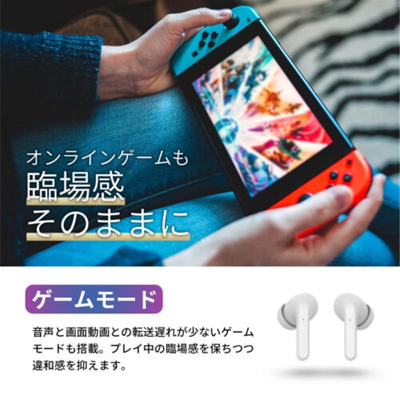 Bluetoothステレオイヤホン ANC 充電ケース Ver5.3 ホワイト セイワ