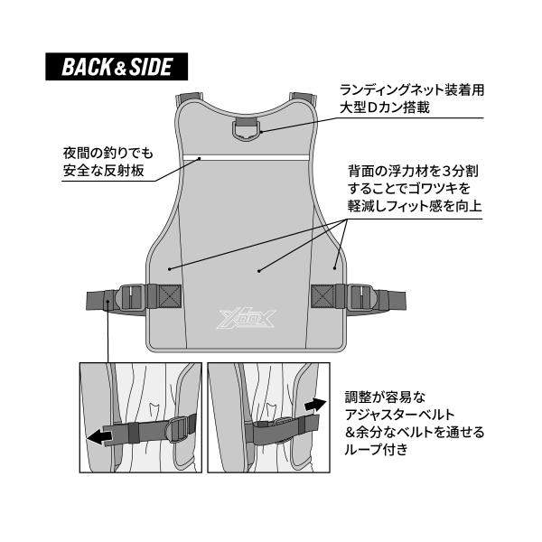ゲームフローティングベスト BS フリー ブラック XOOX TG-4524