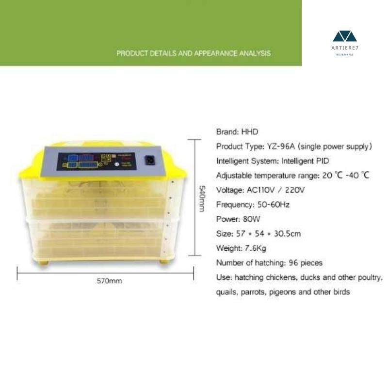 自動卵返し 孵卵器 静か ふ卵器 大容量 インキュベーター 最大96個 20-40℃ 孵化 羽化 爬虫類 カメ ブリード USプラグ 