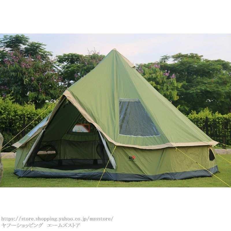 キャンプ用品 テント アウトドア ワンポールテント 5~8人用 大人数 最大8人 ハイキング シェルター 屋外 *選べる2色