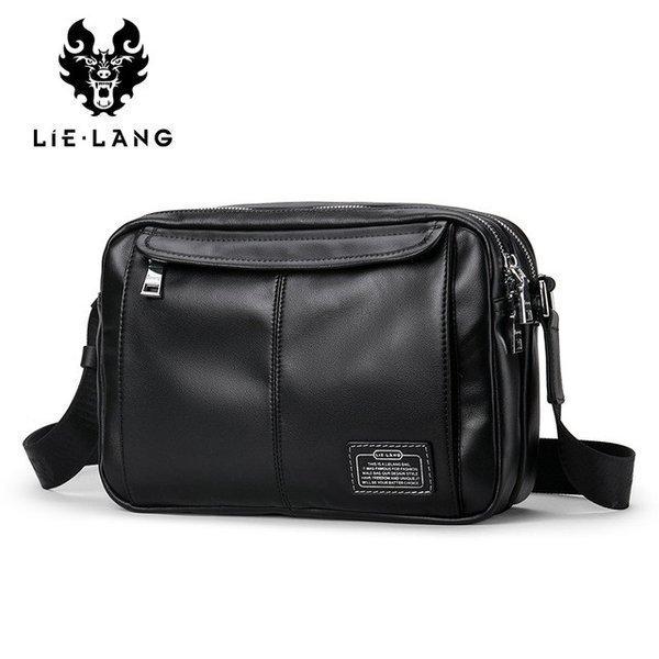 ショルダーバッグ メンズ LIELANG 本革 レザー ヴィンテージ サッチェル 牛革 ビジネス 黒