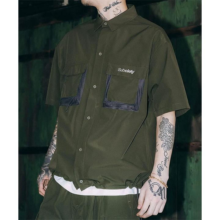 SUBCIETY サブサエティ Ripstop cargo pocket shirt subciety メンズ シャツ 半袖シャツ リップストップ ミリタリーシャツ atftps Subciety（サブサエティ） SALE セール シャツ SUBCIETY Ripstop cargo