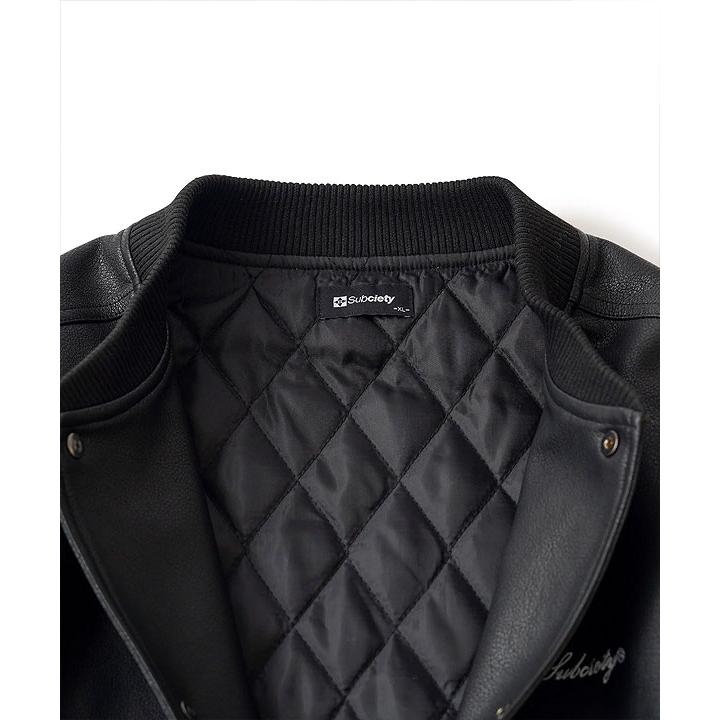 【Subciety】 スタジャン Lサイズ ウール・レザー Subciety サブサエティ ジャケット SUBCIETY FAKE LEATHER