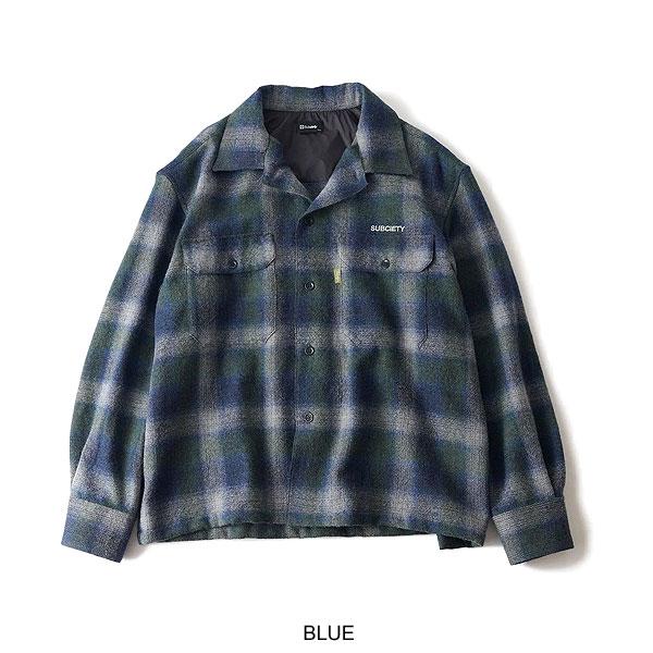 Subciety（サブサエティ） シャツ SUBCIETY Wool ombre check shirt