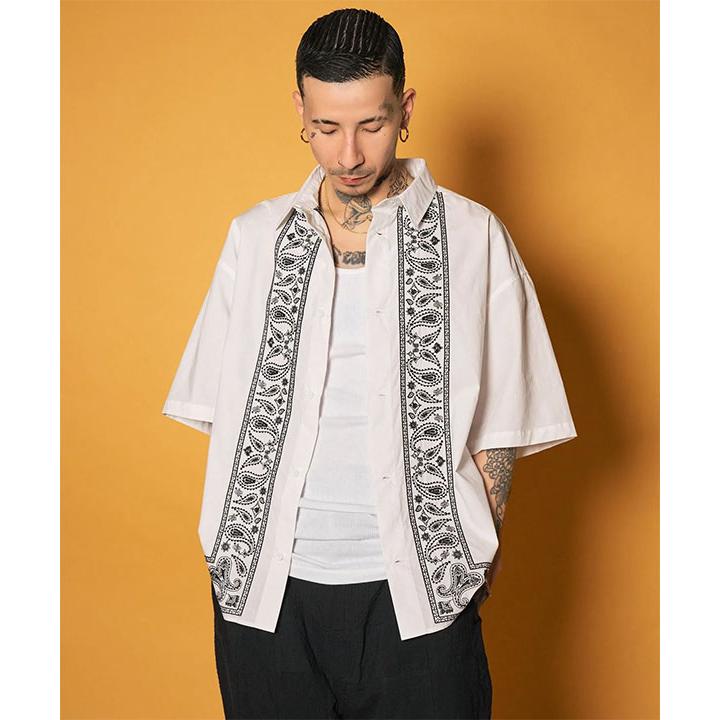 SWITCHBLADE バンダナ柄 半袖シャツ M Subciety（サブサエティ） シャツ SUBCIETY Embroidery bandanna shirt
