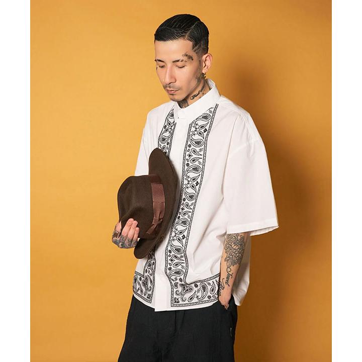 Subciety（サブサエティ） シャツ SUBCIETY Embroidery bandanna shirt