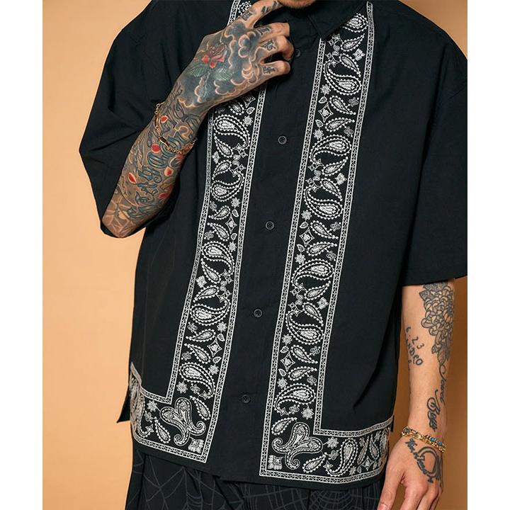 Subciety（サブサエティ） シャツ SUBCIETY Embroidery bandanna shirt