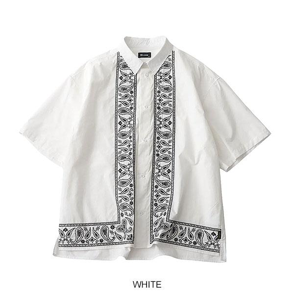 Subciety（サブサエティ） シャツ SUBCIETY Embroidery bandanna shirt