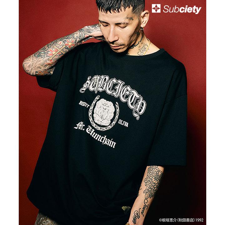 Subciety サブサエティ Kannon tee ブラック/ホワイト XXL Subciety（サブサエティ） 刃牙 × 先行予約 6月下旬入荷予定 Tシャツ