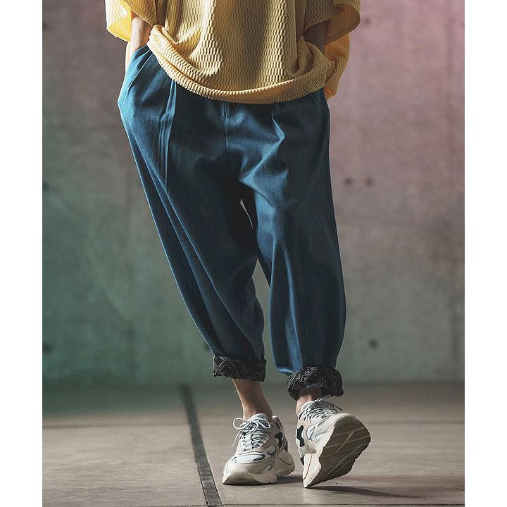 2024 春夏 2nd 先行予約 6月上旬〜中旬入荷予定 グリムクラップ パンツ GLIMCLAP Color scheme design & balloon silhouette pants -chambray fabric-｜artif｜02