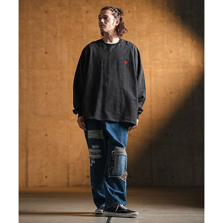 【お取り寄せ 30%OFF SALE セール】 GLIMCLAP Oversized long sleeve T-shirt-pigment dye plainstitch cotton- GLIMCLAP 【お取り寄せ SALE セール】 GLIMCLAP Oversized long sleeve