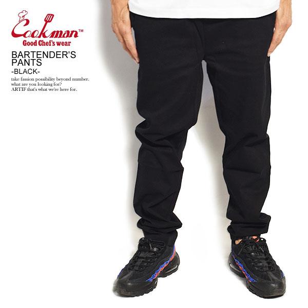 COOKMAN クックマン バーテンダーパンツ BARTENDERS PANTS BLACK メンズ イージーパンツ ショーツ レディース