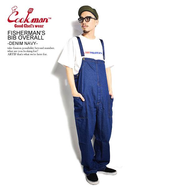 クックマン オーバーオール COOKMAN  FISHERMANS BIB OVERALL DENIM NAVY 03849 メンズ レディース 男女兼用 イージパンツ コックマン｜artif