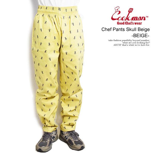クックマン パンツ COOKMAN Chef Pants Skull Beige BEIGE メンズ シェフパンツ イージーパンツ