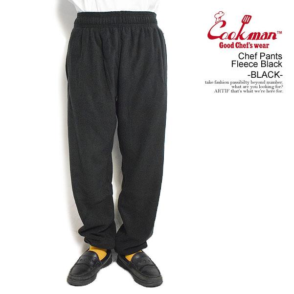 COOKMAN クックマン パンツ Chef Pants Fleece Black -BLACK COOKMAN クックマン パンツ Chef Pants Fleece Black -BLACK