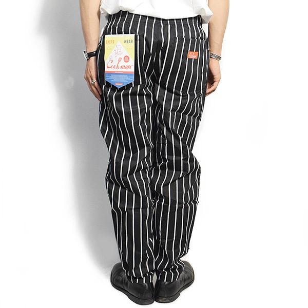 COOKMAN クックマン シェフパンツ CHEF PANTS 02 PIN STRIPE TC BLACK メンズ レディース 男女兼用 イージパンツ コックマンの画像