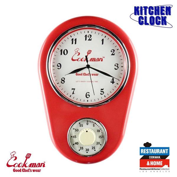 COOKMAN クックマン キッチンクロック 時計 掛け時計 キッチンタイマー KITCHEN CLOCK RED RED メンズ レディース 男女兼用 コックマン｜artif