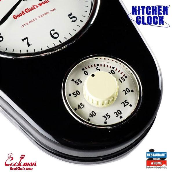 COOKMAN クックマン キッチンクロック 時計 掛け時計 キッチンタイマー KITCHEN CLOCK BLACK BLACK メンズ レディース 男女兼用 コックマン｜artif｜03