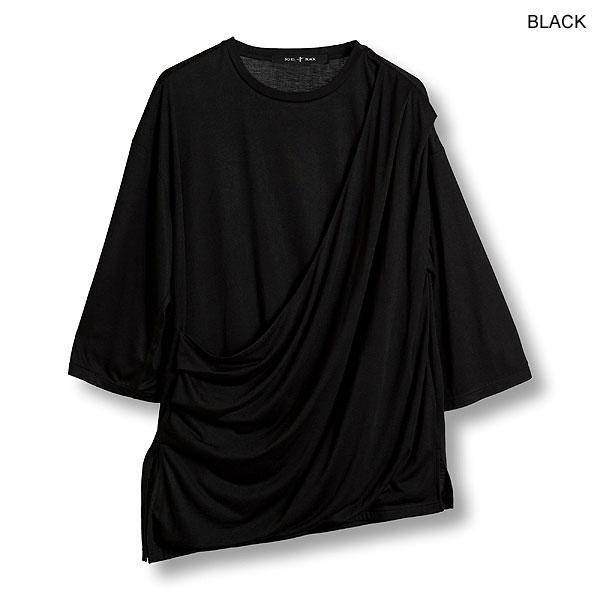 ノーアイディー Tシャツ NO ID. BLACK レイヤードドレープBIG-T メンズ カットソー 7分袖｜artif｜17