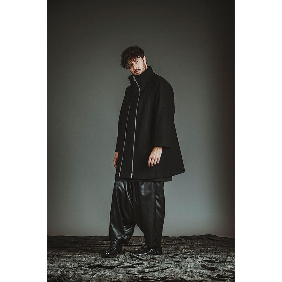 2025 冬 先行予約 12月上旬入荷予定 NO ID. BLACK ノーアイディー ボリュームネックライダースオーバーコート メンズ コート atfjkt NO ID.（ノーアイディー） 2025 冬 先行予約 12月上旬入荷予定 コート