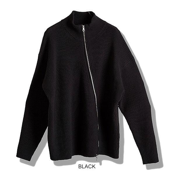 2025 冬 先行予約 12月上旬入荷予定 NO ID. BLACK ノーアイディー アシンメトリ-ドライバーズニットCD カーディガン 送料無料 atftps NO ID.（ノーアイディー） 2025 冬 先行予約 12月上旬入荷予定