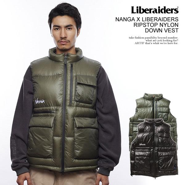 SALE セール リベレイダース ベスト Liberaiders NANGA × LIBERAIDERS RIPSTOP NYLON DOWN VEST メンズ ダウンベスト ナンガ