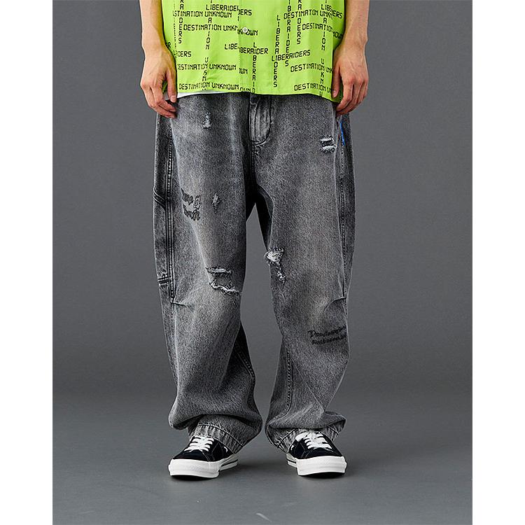 リベレイダース パンツ Liberaiders DAMAGED DENIM SARROUEL PANTS