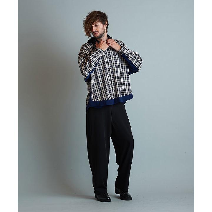 NO ID.（ノーアイディー） SALE セール シャツ スイッチングヘムライン