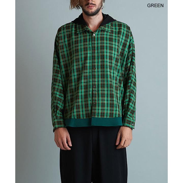 NO ID.（ノーアイディー） SALE セール シャツ スイッチングヘムライン