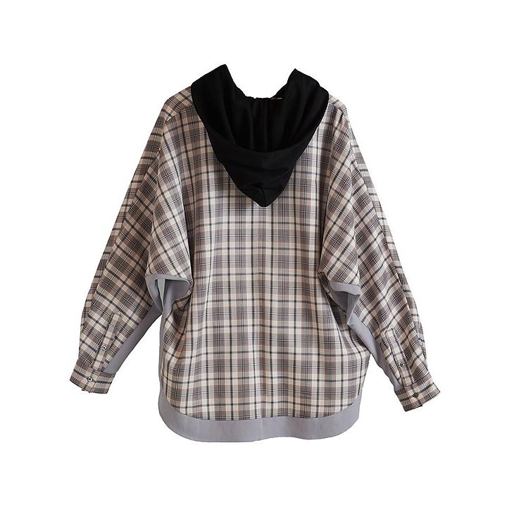 NO ID.（ノーアイディー） SALE セール シャツ スイッチングヘムライン