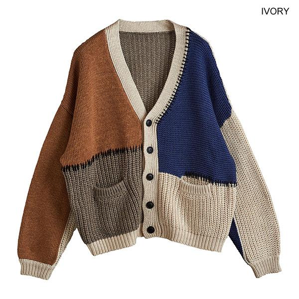 No ID. パネルチェンジングハンドニット パネルチェンジングハンドニットCD（カーディガン) | ノー