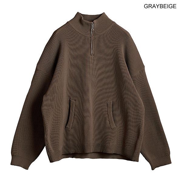 NO ID.（ノーアイディー） SALE セール ニット ハーフZIPニットPO