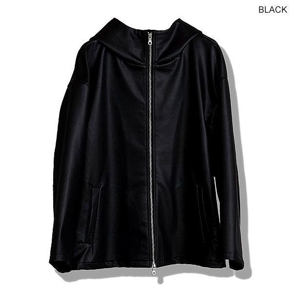 完売ビックフードシンセティックレザーブルゾン☆NOID☆LGB☆kmrii NO ID.（ノーアイディー） SALE セール ジャケット シンセティック