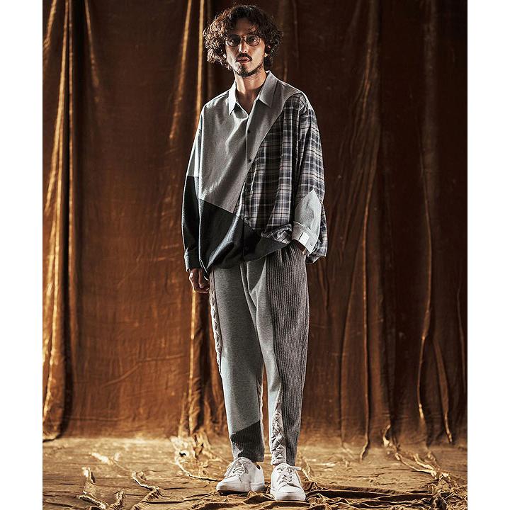 2025 秋冬 先行予約 9月中旬〜下旬入荷予定 ANGENEHM アンゲネーム Mixed Fabric Panel Shirt メンズ シャツ キャンセル不可 atftps ANGENEHM（アンゲネーム） 2025 秋冬 先行予約 9月中旬〜下旬入荷予定