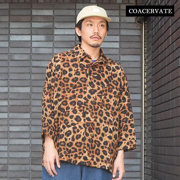 コアセルベート シャツ COACERVATE LEOPARD FLY FRONT 3/4 SLEEVE