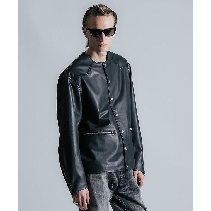 2026 春夏 先行予約 2月中旬〜下旬入荷予定 クライミー カーディガン CRIMIE LAMB LEATHER RIDERS CARDIGAN 送料無料の画像