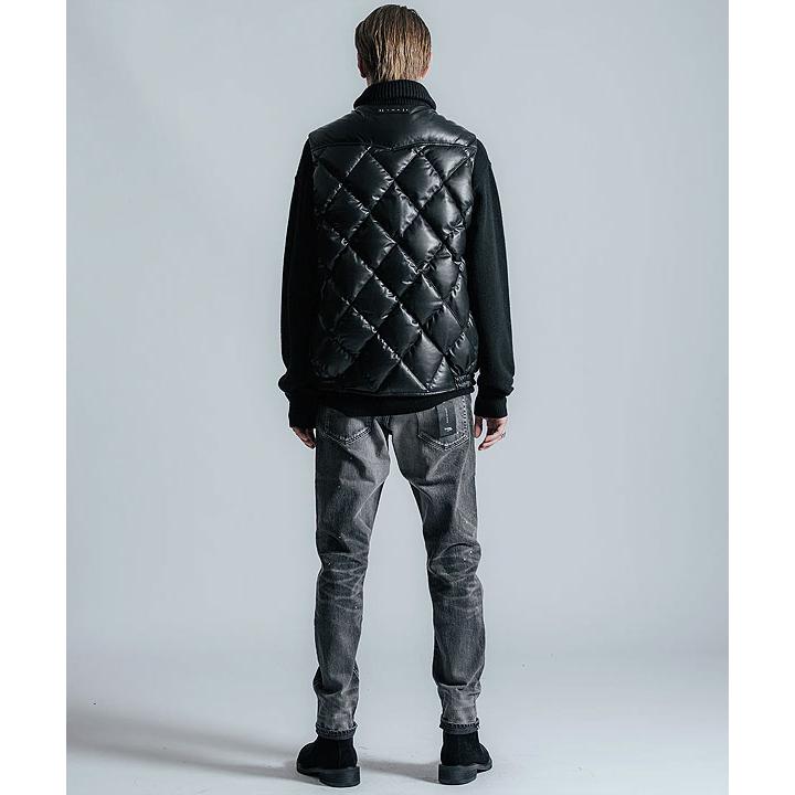 クライミー ベスト CRIMIE DIAMOND QUILT LAMB LEATHER DOWN VESTの画像