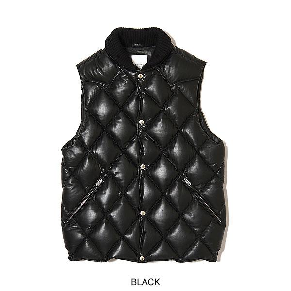 クライミー ベスト CRIMIE DIAMOND QUILT LAMB LEATHER DOWN VESTの画像