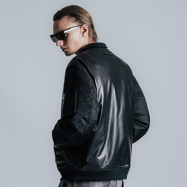 CRIMIE クライミー MA-1 ジャケット CRIMIE クライミー ジャケット NYLON SLEEVE LEATHER MA1 JACKET