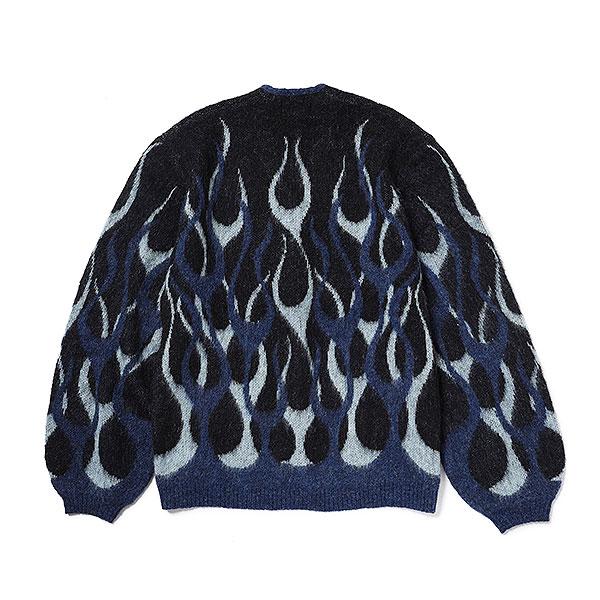 イーブルアクト カーディガン EVILACT FLAMES MOHAIR CARDIGAN メンズ