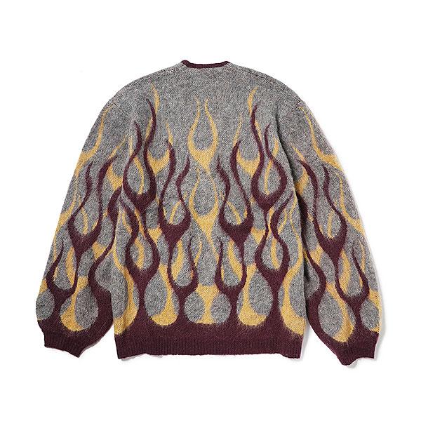 イーブルアクト カーディガン EVILACT FLAMES MOHAIR CARDIGAN メンズ