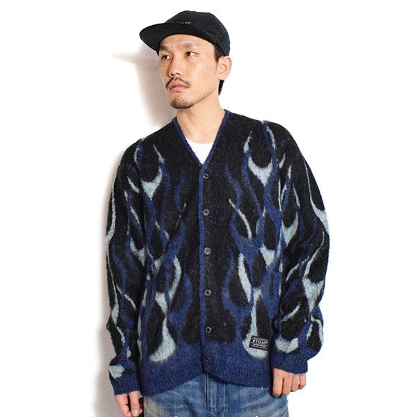 イーブルアクト カーディガン EVILACT FLAMES MOHAIR CARDIGAN メンズ