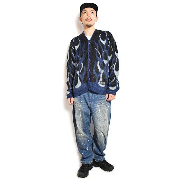 イーブルアクト カーディガン EVILACT FLAMES MOHAIR CARDIGAN メンズ