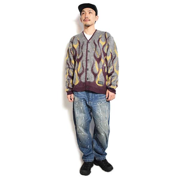 イーブルアクト カーディガン EVILACT FLAMES MOHAIR CARDIGAN メンズ