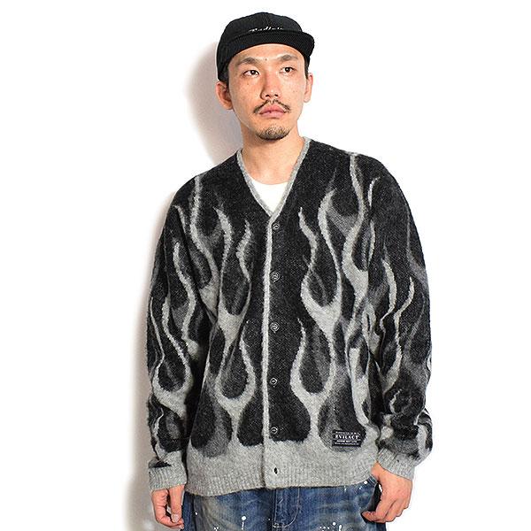 イーブルアクト カーディガン EVILACT FLAMES MOHAIR CARDIGAN メンズ