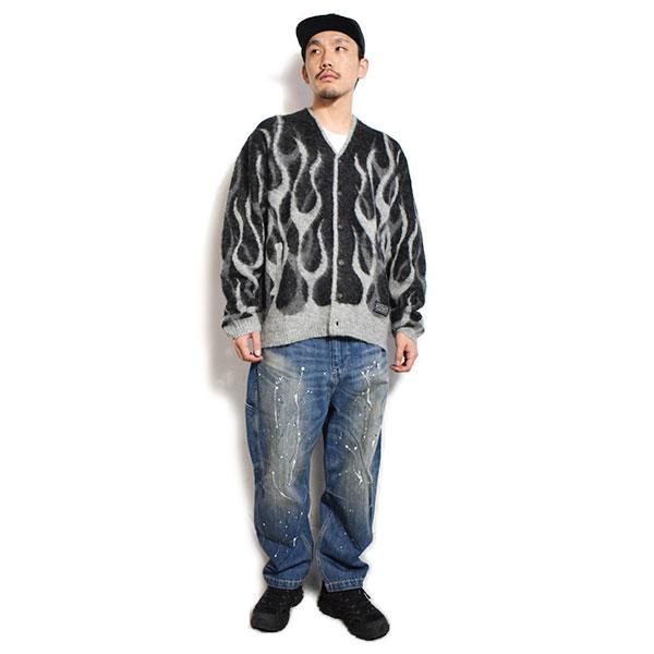 イーブルアクト カーディガン EVILACT FLAMES MOHAIR CARDIGAN メンズ