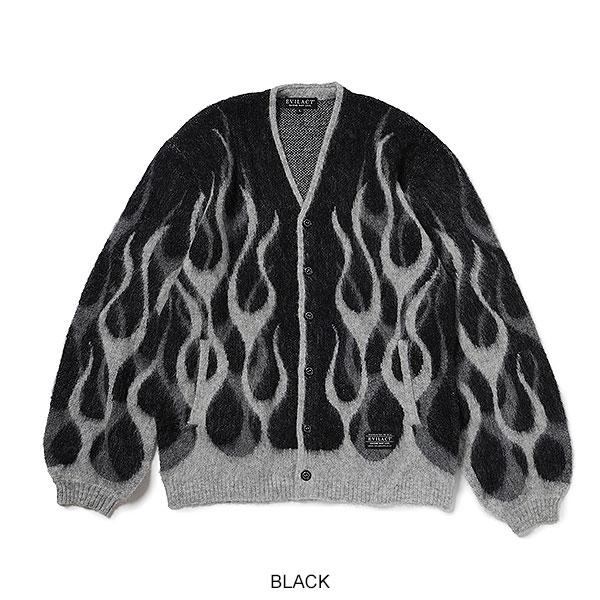 イーブルアクト カーディガン EVILACT FLAMES MOHAIR CARDIGAN メンズ