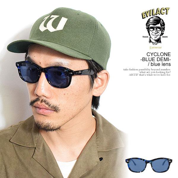 EVILACT CYCLONE バイカーシェード　ブラック×ブルー イーブルアクト アイウェア サングラス EVILACT EYEWEAR CYCLONE -BLUE