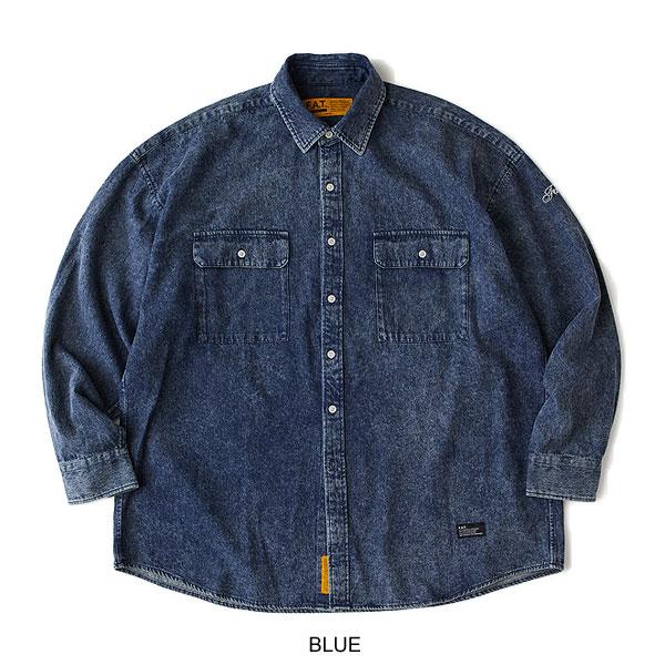 FAT エフエーティー シャツ FAT DENIFORM メンズ 長袖 デニムシャツ