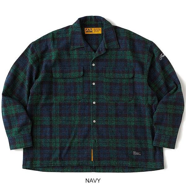 FAT エフエーティー シャツ FAT HEATHERCROP メンズ 長袖 チェック